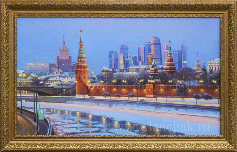 Кремлевская Набережная. Картина маслом