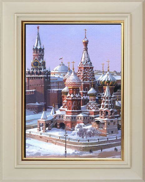 Картина с изображением Покровского Собора. Храм Василия Блаженного в Москве