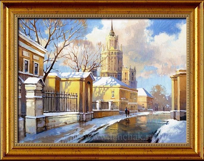Картина, пейзаж Москвы. Гончарная улица. Таганка