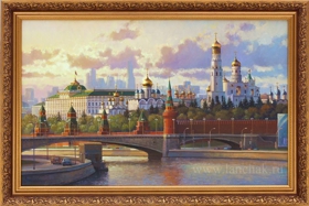 Живопись маслом, картина с видом Московского Кремля. Картина художника Ланчака