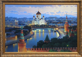 Ночная Москва. Картина маслом