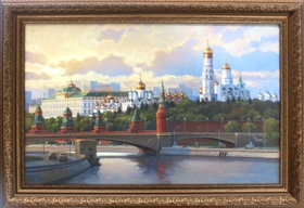 Москва. Золотые купола. Картина маслом