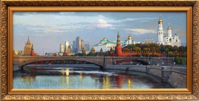 Раннее утро в Москве. Картина маслом