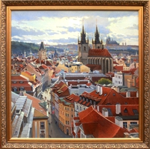 Вид на Прагу. Картина маслом