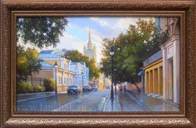 Улица Малая Никитская. Картина маслом 35х60 см. Оригинал