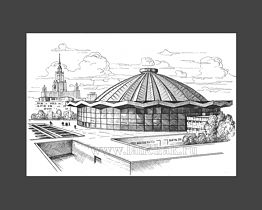 Графика: Московский цирк, выразительные линии
