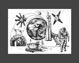 Графика: павильон Космос на ВДНХ