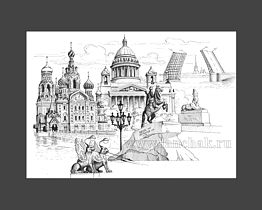 Графика: Санкт-Петербург, Исаакиевский собор