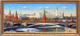 Зимняя панорама Московского Кремля