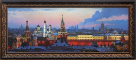 Панорама ночной Москвы с видом на Кремль