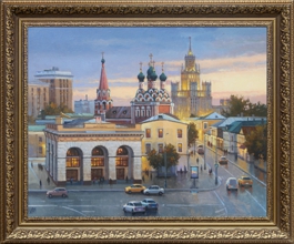 Вечерняя Таганка, огни и уютные улочки, картина маслом