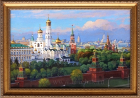 Тёплый летний день в Москве, вид на Кремль, Картина на холсте