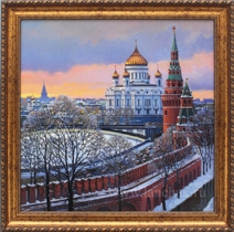 Вечерний городской пейзаж Москвы
