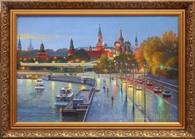 Панорамная картина «Вид на Кремль и Зарядье» – панорама Москвы с набережной