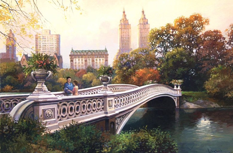 Центральный парк, Нью Йорк. Картина маслом на холсте