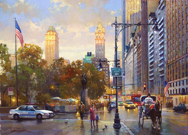 Центральный парк, Нью Йорк, картина маслом