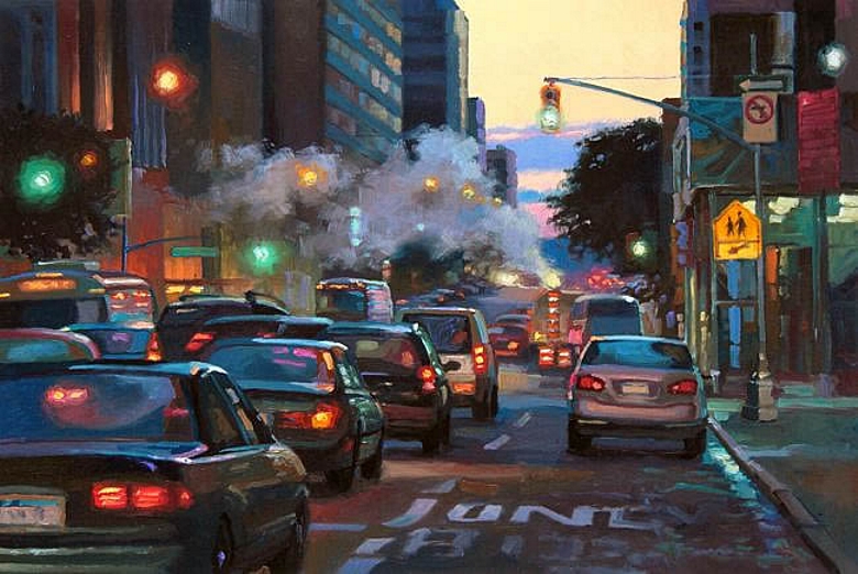 Вечерний Манхеттен. Картина маслом Максима Ланчака купить