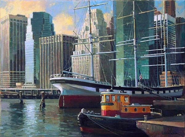 Нижний Манхеттен, Пирс 17, масло на холсте