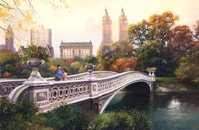 Центральный парк, Нью-Йорк. Картина маслом на холсте