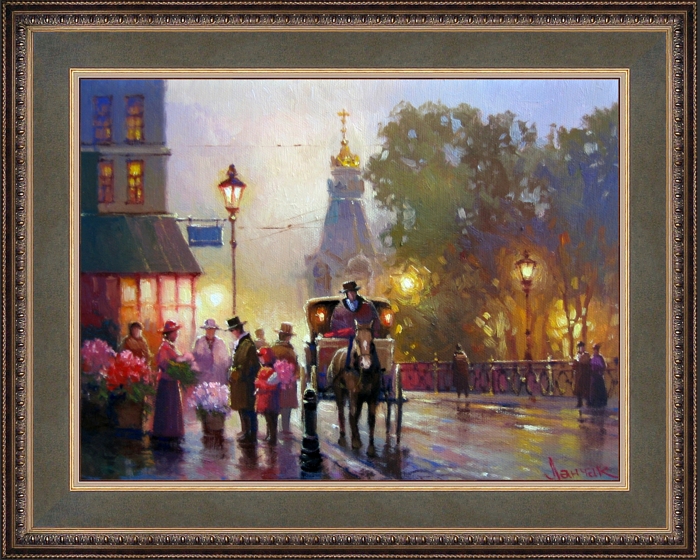 На бульваре, картина маслом