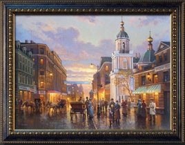 На Тверской улице в старой Москве, картина маслом