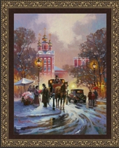 Поздний вечер в старой Москве, картина маслом