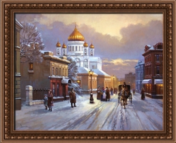 Старая Москва, Остоженка, картина маслом