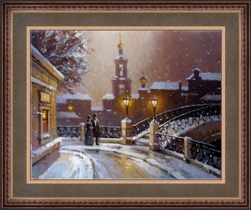 Вечерняя прогулка в старинной Москве, картина маслом
