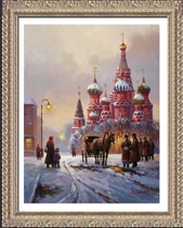 Зимняя Москва, картина маслом