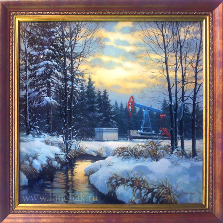 Северный рассвет, картина маслом