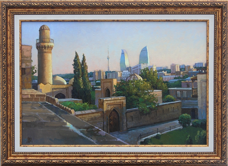 Ичери Шехер, старый Баку. Картина маслом на холсте