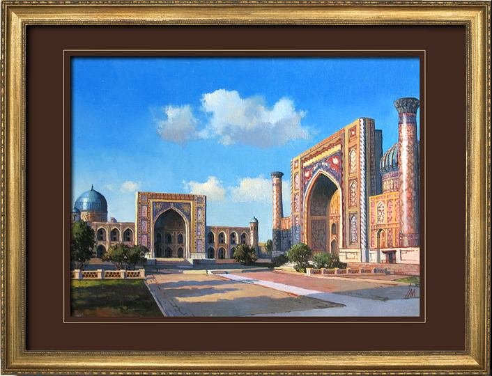 Самарканд. Площадь Регистан, картина маслом